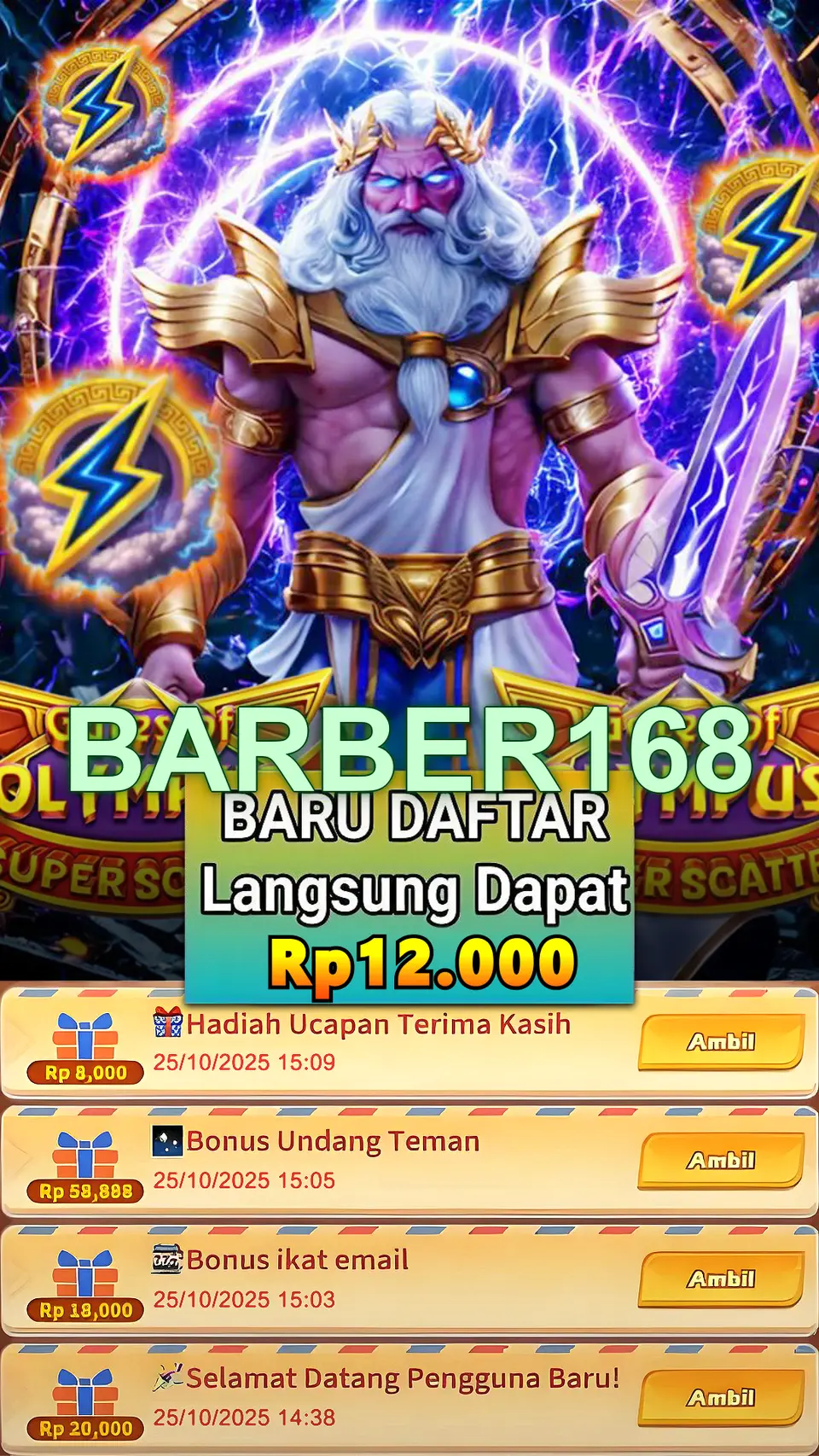BARBER168 Tangkapan Layar Resmi APK